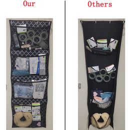 4 Layers Hanging Toy Storage Pockets Over Door Storage Bag Mesh Baby Stuffed Animals Plush Toys Storage Bag Home Organizer