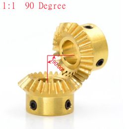 2pcs 1:1 Brass Bevel Gear 0.4M 0.5M 0.8M 1M 12 15 18 20 24 25 30 Teeth 90 Degrees Meshing Angle Gears Bore 3/4/5/6/8mm