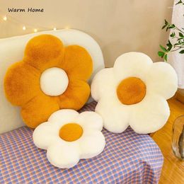 Pillow Flower Cute Cartoon Fluffy Faux Plush Throw Pillows For Living Room Decor Home Office Seat Chair Pad Girl Gift
