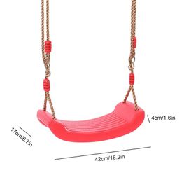 1 PCS Swing Seat Board Plastic Swing Set Easy Install Swing Set With Rope Red Plastic For Boys Girls Outdoor Garden