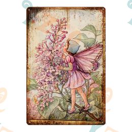 Flower Fairy Forget Me Not Retro Metal Sign Plaque Wall Decor For Gaden Mural Cave Pub Pating Tin Plate 8x12 Inch TU-0025B