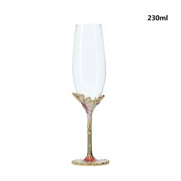 Oh Trend Promotional Enamel Creative Glass Cups Wedding Grooms Glasses Beautiful Crystal Flower Stand Wine Goblet Home Glassware