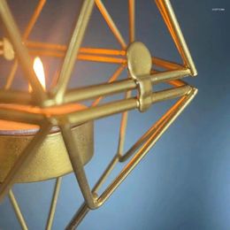 Candle Holders Iron Tealight Modern Style 3D Geometric Holder Accent For Party Wedding Candles Stand Home Decor