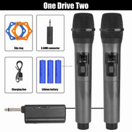 Microphones Wireless microphone 2-channel UHF fixed frequency handheld used for party karaoke professional church performance meetingsQ17