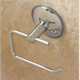 Toilet Paper Holders Suction Cup Rack Toilet No Drilling Silver Stainless Steel Wall Mount Bathroom Roll Paper Holder Kitchen Rustproof Hotel Durable 240410