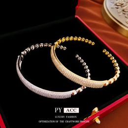 Real Gold Electroplated Zircon Round Splice Light Fashion Bracelet, Internet Red Personalized High Grade Handicraft for Women