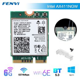 Cards WiFi 6E Tri Band Intel AX411 CNVio2 For Bluetooth5.3 2.4G/5G/6G Wireless Wifi Network Card 802.11ax/ac Laptop/PC For Win 10 11