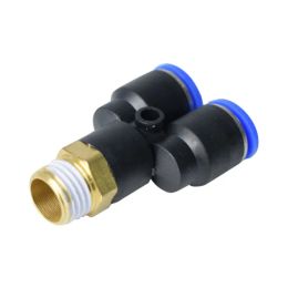 Y type Tee Air Pneumatic fittings quick Connector PX4 6 8 10 12mm to Male thread M5" 1/8" 1/4" 3/8" 1/2" bsp coupler