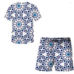 Men's Tracksuits Fashion 3D Japanese Style Print Summer T-shirts Suit Men T-shirt Streetwear Tops Shorts Sets 2-Piece Jogging Sport