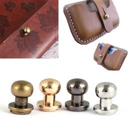 10PCS Round Copper Smooth Monk Head Screws Garment Rivets Clothes/Bag/Shoes Leather Craft Nipple Buttons Sewing Accessory