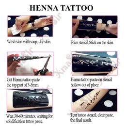 24pcs/Lot Indian Henna Tattoo Stencil Kit,Mehndi Aribrush Templates for Wome Body Paint Self-Adhesive Reusable Tattoo Sticker