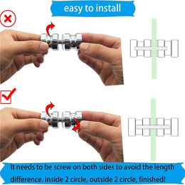 Aluminium Alloy Door Handle 1.1" Dia Single Glass Door Knob Bathroom Shower Cabinet Double-Sided Handle Pull with Screw Hardware