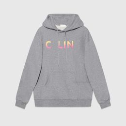 High Designer Hoodie Cel Cl Women and Edition Men Hooded Hooded Rainbow Letter Terry Sweater Unisex Rainbow Gradient Print Hoodie Loose Fit Cel Vurg VTLK BJKP 0WB