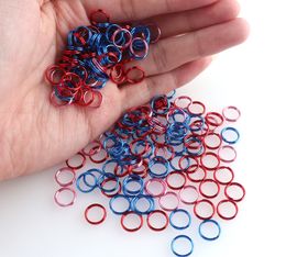 20pcs 10mm Key Ring Blue/Red/Pink Key Chain Jump Ring Replacement DIY accessories Jewellery Purse Handbag Bag Making Hardware