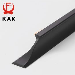 KAK American Style Black Cabinet Handles Gold Solid Aluminium Alloy Kitchen Cupboard Pulls Drawer Knobs Furniture Handle Hardware