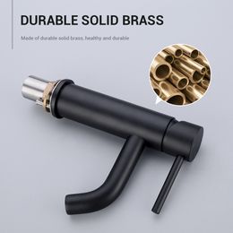 Black Bathroom Faucets Hot And Cold Water Mixer Tap Solid Brass Sink Single Lever Faucet Brushed Gold Basin Taps Accessories