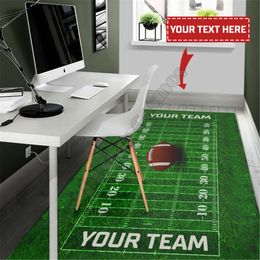 American Football Field Rectangle Custom Name Area Rug 3D Printed Non-slip Mat Dining Room Living Room Soft Bedroom Carpet
