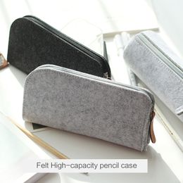 Minimalist Felt Pencil Bag Simple Fabric Pencil Case Pencil Box School Supplies Office Supplies Stationery