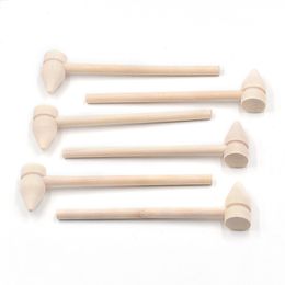 10Pcs Wooden Hammer Mallet Chocolate Nut Crab Lobster Seafood Crackers Balls Toy Pounder Mini Hammer Kids Toys Funny Mallet