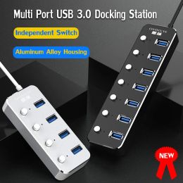 Hubs USB 3.0 Splitter Computer Extender Laptop Multi Hole Adapter Hub with Switching Power Supply