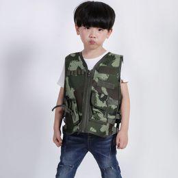 Children Military Kids Vest Camouflage Hunting Clothes Tactical Army Vest Cosplay Costume Airsoft Sniper Uniform Combat CS Gear