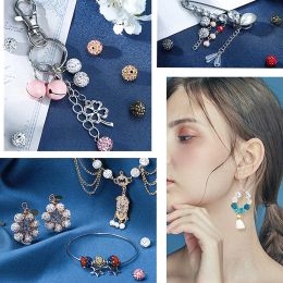 10pcs/lot AB White Rhinestones Crystal Beads Disco Ball Bracelet Charms Beads for Wholesale Handmade Craft Jewellery Making DIY