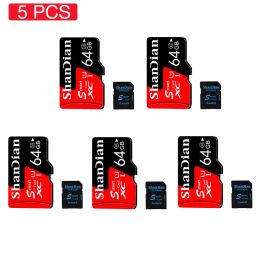 Cards 5PCS/LOT 100% Original ShanDian Memory SD Card 64GB 32GB Class 10TF Card 32GB Gift Card Reader for Photography Camera Flash Card