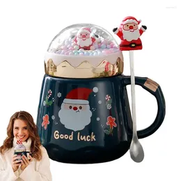 Mugs Christmas Cups With Lids Colourful Drinking 500ml Ceramic Large Capacity Tea For Gift Funny