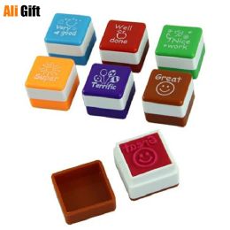 Square Mahjong Encouragement Teaching Aids Seal, English Teacher, Stamps, 6 Sheet Stamp, A Set of Tap Water Seals, Background