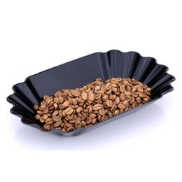 Plastic Plate Coffee Bean Snack Oval Plate Dessert Fruit Tray Picnic Tableware for Party Wedding Candy Food Display