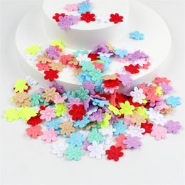 100pcs Five-petal Wedding Flower Embossing DIY Sewing Craft Children's Hair Accessories Jewelry Cloth Stickers Festival Decor