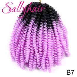 Sallyhair Spring Twist Crochet Braids Hair Ombre Braiding Colored Hair Synthetic Hair Extensions 30strands/pack 110gram