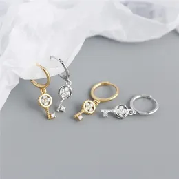 Hoop Earrings Fashion Zircon Key Short Drop Earring Wafer Tassels Sequins Cute Temperament Woman Girl Ear Jewelry Pendientes Mujer 2024