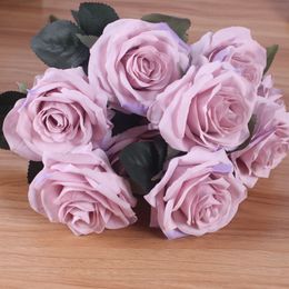 Artificial silk 1 Bunch French Rose Floral Bouquet Fake Flower Arrange Table Daisy Wedding Flowers Decor Party accessory Flores