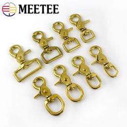 Meetee 2/5Pcs 10-38mm Pure Brass Buckles Carabiner Metal Dog Collar Hook Clips Luggage Straps Hang Snap Buckle Sewing Accessory