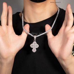 Hip Hop Ancient Cute Ccloud Cross Pendant Necklace Jewelry GRA Moissanite Diamond Gold Sterling Sier Cuban