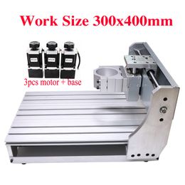 DIY 3040 CNC Frame 3 Axis for CNC Metal Wood Router Ball Trapezoidal Screw with Nema23 Stepper Motors Couplings of Woodworking