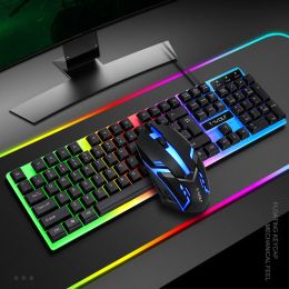 Combos RGB Gaming Keyboard Gamer Keyboard and Mouse With Backlight USB 104 Keycaps Wired Ergonomic Keyboard For PC Computer Laptop Mice