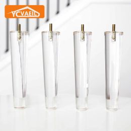4pcs Acrylic Furniture Legs Transparent Replacement Sofa Feet Hardware Accessories for Coffee Table Dresser Cabinet Feet 10-20cm