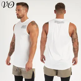 Men's Tank Tops Elastic Cotton Sleeveless T-shirt Sportswear Fitness Jogging Gym Training Basketball Fashion