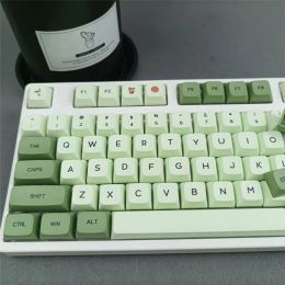 Keyboards Kjoew 124 Keys Matcha Green Mechanical Keyboard Keycaps PBT XDA Profile Keycap English Japanese Russian For MX Switches Keyboard