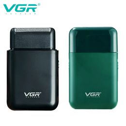 VGR Electric Shaver Professional Beard Trimmer Razor Portable Mini Shaver Reciprocating Shaving 2 Blade USB Charge for Men V-390 240409