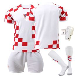 Soccer Jerseys 2223 Croatia Home Grid 10 Modric Football Jersey Set with Original Socks