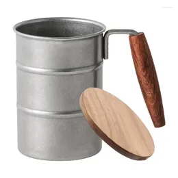 Mugs Vintage Stainless Steel Mug Drinking Tool For Clubs Home Cafes And Bars 370ml Beer With Lid