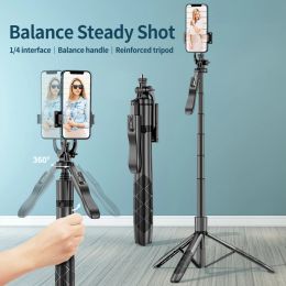Monopods Wireless Selfie Stick Tripod Stand Foldable Monopod for Gopro Action Camera Smartphone Balance Steady Shoot Live Handheld Gimbal