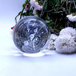 K9 Crystal Ball New Solar System Globe Galaxy 3D Laser Engraved Astronomy Planets Ball Home Decor Cosmic Model Birthday Gift