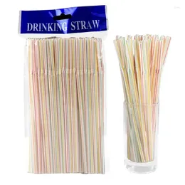 Disposable Cups Straws 100pcs Bendable Colourful Stripes Disposables Very Usefully Plastics Flexible For Birthday Wedding Drinking