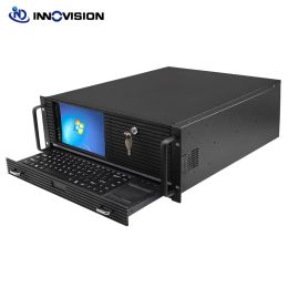 Towers 4U Chassis Aluminum Panel 8.9 inch Display One Machine 2 hard disk Hot swap Industrial Control Server Workstation Chassis