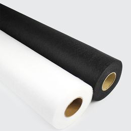 1x1M Black White Double-sided Adhesive Fabric DIY Accessories Sewing Patchwork Bonded Non-woven Lining For Cloth