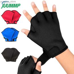 Diving Accessories 1 pair of Aqua gloves mesh paddleblade swimming gloves fitness water aerobic exercise and swimming resistance training gloves Y240410